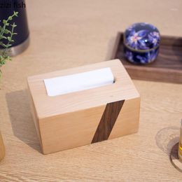 Tissue Boxes & Napkins Black Walnut Solid Wood Box Minimalist Car Holder Desktop Paper Towel Organiser Restaurant Storage