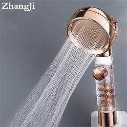 Zhangji 3-Function Shower Head with one Key Stop Magic Watering High Pressure Filter Bathroom Handheld Sprayer Nozzle 220510