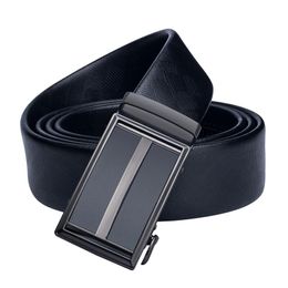 Belts Hi-Tie Brand Belt Men Black Leather For Jeans Men's Trouser Strap Wedding Automatic Buckle EA-2028Belts