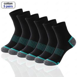 Men's Socks High Quality Lot Men's Casual Breathable Run Sports 5 Pairs Male Cotton Winter Black Men Large Size38-45Men's