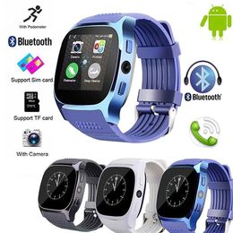 Unlocked T8 Bluetooth Smart Watch Cell Phone Children kids Mobile With Camera Support SIM Card Pedometer Men Women Call Sports Smartwatch GSM Cellphone For Android