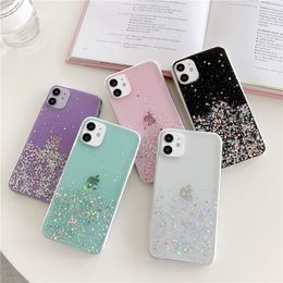 Ladies Glitter Clear Phone Cases For iphone 14 13 12 11 Pro Xs Max XR 8 7 Plus Samsung S22 Luxury Cover Soft Shell Shockproof Anti Drop