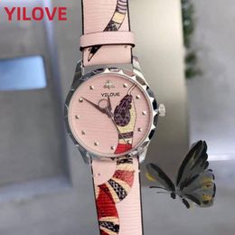 High Quality Luxury Womens 38mm Watch Round Dial Glass Mirror Clock Blue Pink Green Genuine Leather Strap Quartz Imported Movement Luxury Gifts Wristwatches