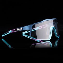 Hochwertige Photochromismus-Fahrradbrille, Outdoor-Fahrradbrille, 1 Linse, UV400, Fahrrad-Sonnenbrille, Herren, Damen, MTB-Brille mit Etui, Reitsonnenbrille
