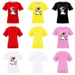 Men's T-Shirts Men's Fashion Year Of The Ox Printed Short Sleeve Family Three Festive Parent-Child WearMen's