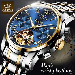 Wristwatches Automatic Watch Men Stianless Steel Sports Waterproof Date Luxury Mechanical Wristwatch Moon Phase Montre Homme Gifts 6617Wrist