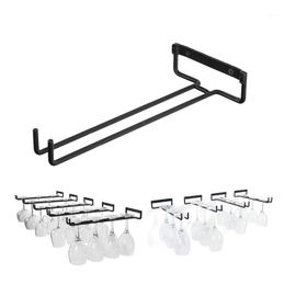 Hooks & Rails Metal Wine Rack Glass Holder Hanging Bar Hanger Shelf Useful Red Cup Storage Kitchen Restaurant M6CE