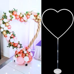 Party Decoration 144cm Love Heart Shape Balloons Stand Column Valentines Day Decorations Wedding Engagement Bride Backdrop DecorParty