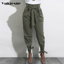 Pantaloni a vita alta pantaloni mimetici larghi pantaloni donna esercito harem camo pantaloni streetwear punk pantaloni cargo neri pantaloni capris donna 210412