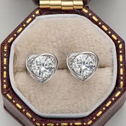 moissanite diamond jewelry Australia - Stud Trendy Real 0.5 Carat D Color Heart Moissanite Earrings For Women S925 Silver Jewelry Gra VVS1 Pass Diamond TesterStud