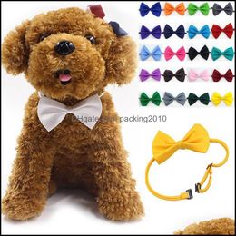 High Quality Adjustable Pet Dog Apparel Bow Tie Necklace Accessories Collar Puppies Bright Colors Mticolor Fast Drop Delivery 2021 Supplies