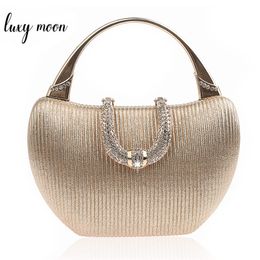 Wedding Clutch Bag Luxury Handbags for Women Champagne Elegant Shoulder Bag Diamond U Shape Clasp Clutch Bag Purse ZD1346 Y200623