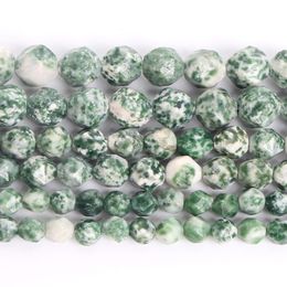 Other Big Faceted Natural Stone Beads Green Dot Round Loose For Jewellery Making DIY Bracelets Earrings Accessories 6/8/10MMOther
