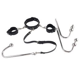 BDSM Neck Collar And Handcuffs Anal Hook Kits Pup Tail Anal Plug Slave Bondage Role Play Sex Toys For Couples Adult Games
