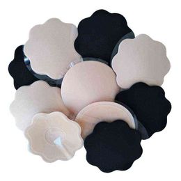 5PC Bra Pads Wholesale Silicone Nipple Cover Bra Pasties Pad Adhesive Reusable Breast Stickers Petals Nipple Stickers Y220725