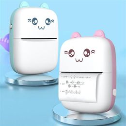 cat thermal Canada - Epacket Portable Thermal Printers Mini Cat Print Paper Po Pocket Thermal 57mm Printing Wireless BT 200dpi Android IOS Printer312Z299S