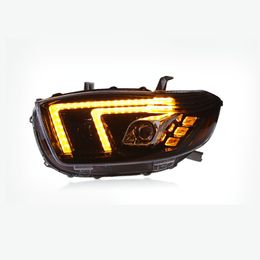 Head Lamp for Highlander Headlights 2007-2011 LED Headlight Kluger Car Upgrade Daytime Running Lights Driving Light