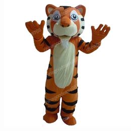 Performance Tiger Mascot Costume Halloween Christmas Fancy Party Dress Cartoon Character Outfit Suit Carnival Unisex Adults Outfit
