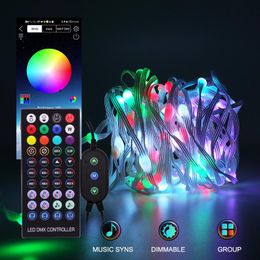 Strings Waterproof WS2812 LED String RGB Pixel Christmas Light App Remote Control 5V USB Powered Holiday Party DecorationLED