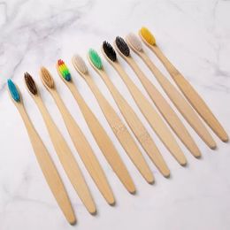 1pc ECO Friendly Toothbrush Bamboo Toothbrushes Resuable Portable Adult Wooden Soft Tooth Brush For Home Travel Hotel Supplies