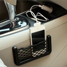 Car Organiser Storage Bag Net Pocket Accessories For Girls Hanging Ornament Decoration Can Place The Phone Change Card