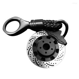 Keychains With Rope Pendant Auto Accessories Aluminium Alloy Cool Anti Lost Car Keychain Portable Gift Holder Brake Disc Practical Retro Fre