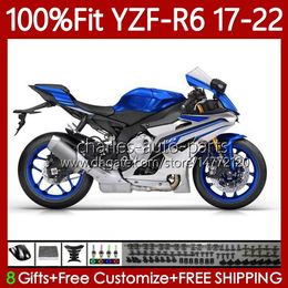 Injection blue silvery blk Bodywork For YAMAHA YZF R6 R 6 600 CC YZF-600 2017 2018 2019 20 21 22 Body 119No.27 YZF-R6 YZFR6 17 18 19 2020 2021 2022 YZF600 2017-2022 OEM Fairing