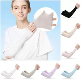 Utomhussport Ice Silk Sleeve Ice Cool Breathing Summer Sunscreen Sleeve Gloves For Riding Training Arm Warmers Spinnertoys C0623X02