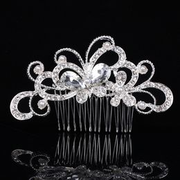 Fashion Headpieces Bridal Wedding Tiaras Stunning Rhinestone Fine Comb Bridal Jewelry Accessories Crystal Pearl Hair Brush