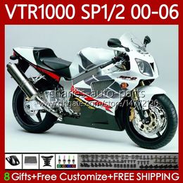 Body Kit For HONDA VTR1000 RTV1000 RC51 00 01 02 03 04 05 06 Bodywork 123No.51 VTR 1000 SP1 SP2 2000 2001 2002 2003 2004 2005 2006 VTR-1000 2000-2006 Fairing White dark green