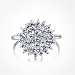 Trendy Simple Babysbreath Finger ring 925 Sterling Silver Wedding Rings White 5A Cubic Zirconia Diamond Engagements Engage Love Ring Friend Gift Size 5-8 With Box