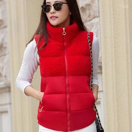 Korean Winter Slim Large Size Women Waistcoat Red Thick Fashion Black Vest Female Coat Gilet Femme Sleeveless Jacket1 Stra22