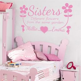 Custom Names Decal Room Decoration Babies Friends Stickers Girls Style Wall Murals Gift AZ622 220621