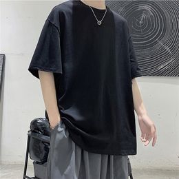 100 Cotton Five Half Sleeve Mens Womens Summer T shirt Loose Short sleeved Casual Basic Shirt O Neck Solid Colour Oversize 220618