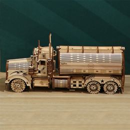 Money Box High Difficulty Truck Puzzle 3D Wooden Jigsaw DIY Fuel Tank Piggy Bank for Adults Kids Gift 220715