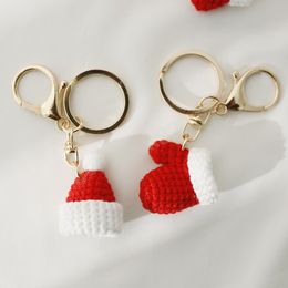 Christmas Knitted Gloves Hat Key Ring Women Girls Cute Crocheted Christmas Hat Keychains