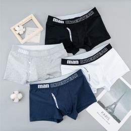 4Pcs Boxer Mens Underwear Men Cotton Underpants Pure Briefs Man Shorts Fashion High Quality Letters Male Sexy Panties for Men 220505