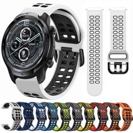 Sport Silikonband für Ticwatch-Band Pro 3 Ultra GPS / GTX / S2 / E2 / E3 / GTH 20mm 22mm Uhrenarmbänder Bracelet-Handgelenk-Accessorie Y220401 ersetzen