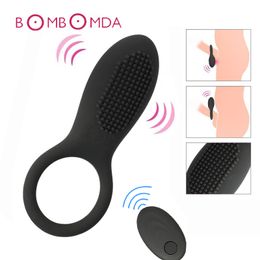 Penis Ring Vibrator Vibrating Cock Remote Control sexy Toys for Adults Men Couple Clitoris Stimulator Delay Lasting Cockring