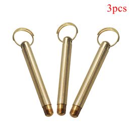Metal Snuff Tobacco Pipe Shovel Key Chain Pocket Size Gold Brass