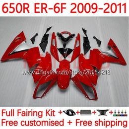 Fairings Kit For KAWASAKI NINJA 650R ER 6 F 650 650 R Body ER6 F ER6F 09 10 11 Bodywork 17No.11 ER-6 F ER 6F 650-R 09-11 Cowling ER-6F 2009 2010 2011 OEM Fairing stock red