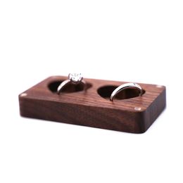 Wooden Jewellery Boxes Gift Wrap Couple Empty Ring Box Portable Transparent Window Necklace Earring Storage Wedding Supplies afs