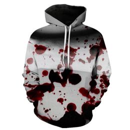 Men's Hoodies & Sweatshirts Fashion Men Horror Blood Stain 3D Printed Hooded / Women's Harajuku Hoody Streetwear ClothingMen's