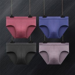 4 Pcs lot Breathable Modal Men s Underwear New Briefs Men Bodysuit Male Comfortable Solid Underpants mens briefs LJ201110