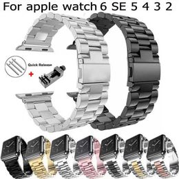 Pulseira de metal para Apple Watch Band 38 mm 42 mm Pulseira de aço inoxidável para iWatch 6 SE 5 4 3 2 1 Series Acessórios