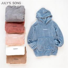 JULY'S SONG Flannel Women Winter Pyjamas Sets 2 Pieces Sleepwear Suit Hoodies Women's Thick Warm Homewear Sleep Pants 220329