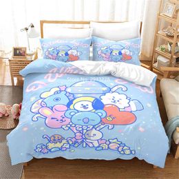 Lovely Cartoon Series Design Comfortable Duvet Quilt Cover Pillowcase Bedding Set Children Bedroom Decoration Home Textile