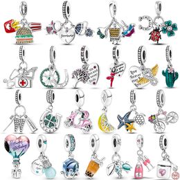 925 Sterling Silver Dangle Charm Ladybug Pendants Light Bulb Beads Bead Fit Pandora Charms Bracelet DIY Jewelry Accessories