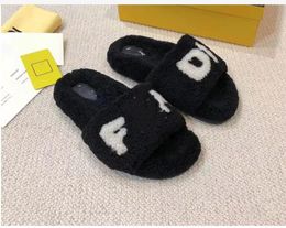 Slippers Luxury Slide Designer Fashion Women Wool Sandals Warm Comfort Woman Slipper Shoes Autumn Winter Slides Scuffs Sandal Size 35-41 V6638