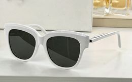 Square Cateye Sunglasses Designer White Dark Grey Lens Women Sunnies Shades UV Eyewear with Box